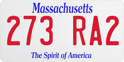 MA license plate 273RA2