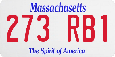 MA license plate 273RB1