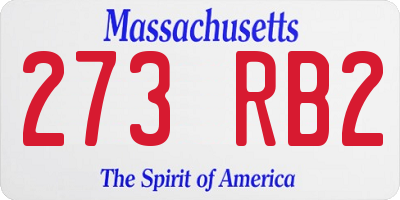 MA license plate 273RB2