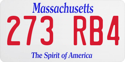 MA license plate 273RB4