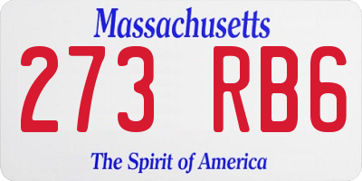 MA license plate 273RB6