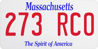MA license plate 273RC0