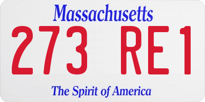 MA license plate 273RE1