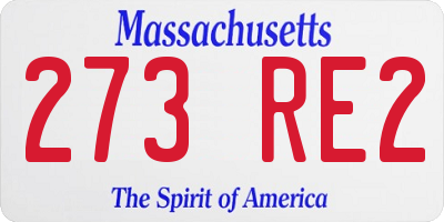 MA license plate 273RE2