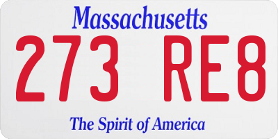 MA license plate 273RE8