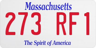 MA license plate 273RF1