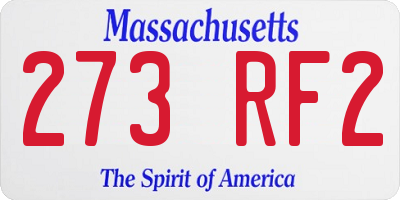 MA license plate 273RF2