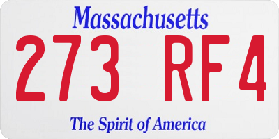 MA license plate 273RF4