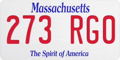MA license plate 273RG0
