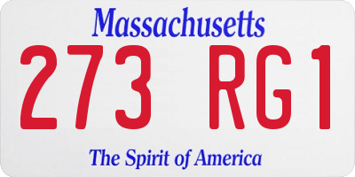 MA license plate 273RG1