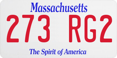 MA license plate 273RG2