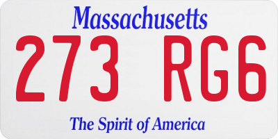 MA license plate 273RG6