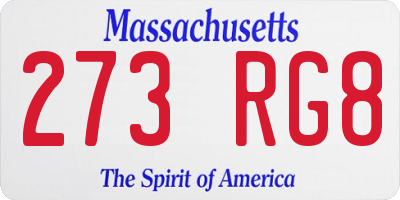 MA license plate 273RG8