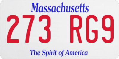 MA license plate 273RG9