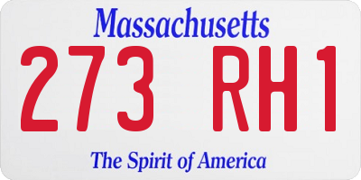 MA license plate 273RH1
