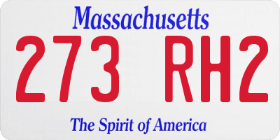 MA license plate 273RH2