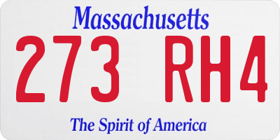 MA license plate 273RH4
