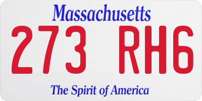 MA license plate 273RH6