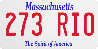 MA license plate 273RI0