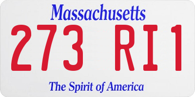 MA license plate 273RI1