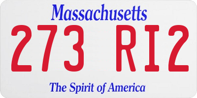 MA license plate 273RI2