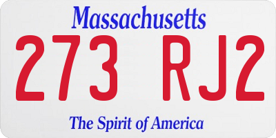 MA license plate 273RJ2