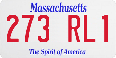 MA license plate 273RL1