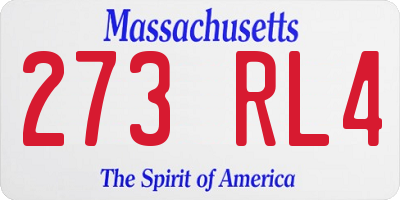 MA license plate 273RL4