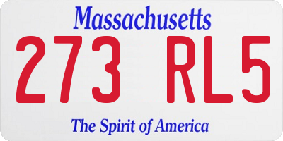 MA license plate 273RL5