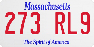 MA license plate 273RL9
