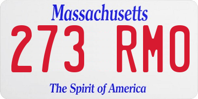 MA license plate 273RM0
