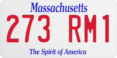 MA license plate 273RM1