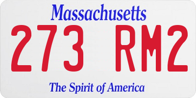 MA license plate 273RM2