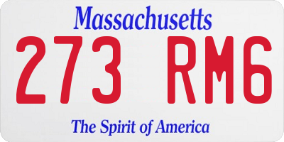 MA license plate 273RM6