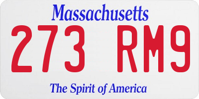 MA license plate 273RM9
