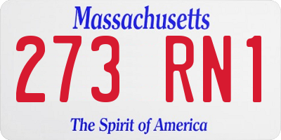 MA license plate 273RN1