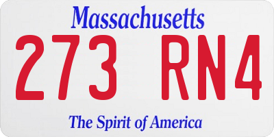 MA license plate 273RN4