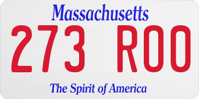 MA license plate 273RO0