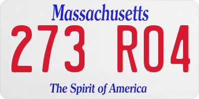 MA license plate 273RO4