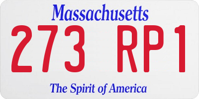 MA license plate 273RP1