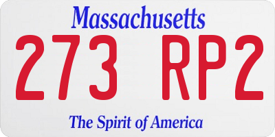MA license plate 273RP2
