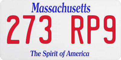 MA license plate 273RP9