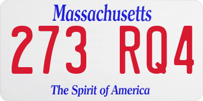 MA license plate 273RQ4