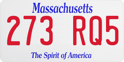 MA license plate 273RQ5