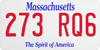 MA license plate 273RQ6