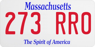 MA license plate 273RR0