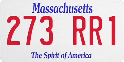 MA license plate 273RR1
