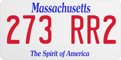 MA license plate 273RR2