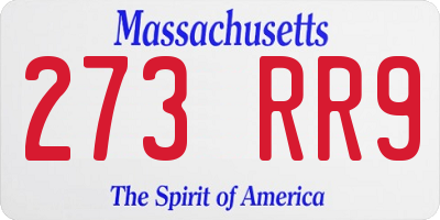 MA license plate 273RR9