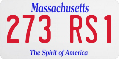MA license plate 273RS1